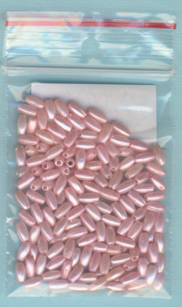 20004577 Wachsperlen Oliven 3x6mm rosa mix ca. 146 Stück