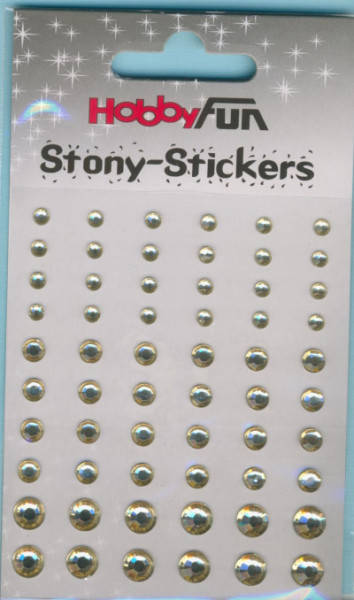 3451750 Stony Stickers Strass Halbperlen champagner 60 Stück