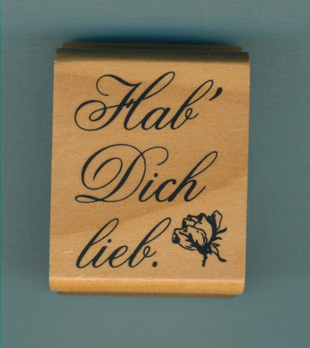 Holzstempel Hab Dich Lieb 4,5x3,5cm