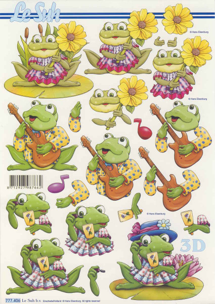 777.406 3D Motivbogen A4 Froggys