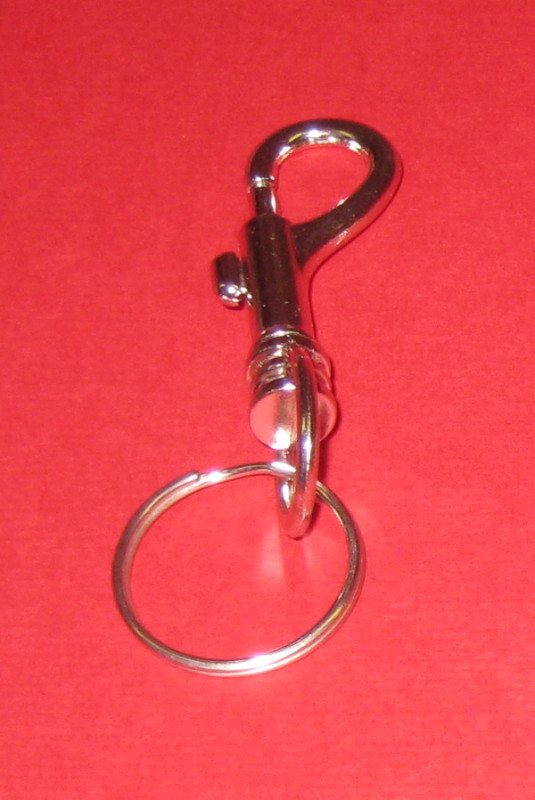 2188465 Karabinerhaken mit Schlüsselring 65mm silber