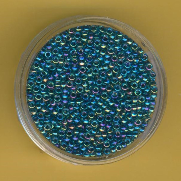590339 Miyuki Rocailles 2,2mm Farbeinzug blau aqua AB 12g