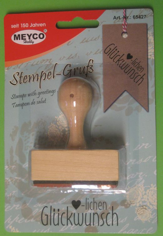 65427 Holzstempel Herzlichen Glückwunsch 55x20mm