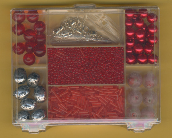 70906213 Rico Glasperlen Bastelset rot 85g