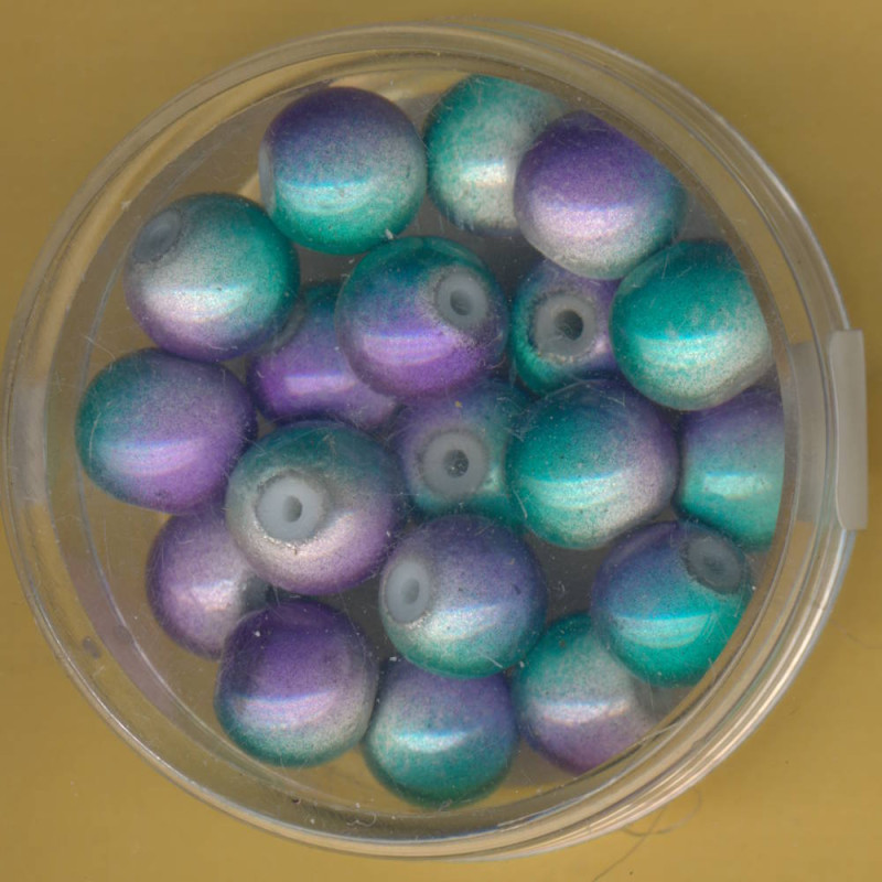 0733-08404 Miracle-Beads 8mm lila-grün 20 Stück