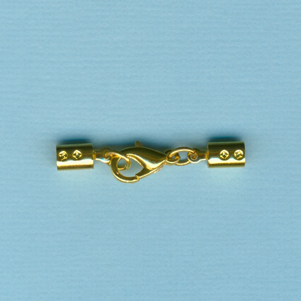 274503931 Karabinerverschluss mit Endteil montiert 3mm gold