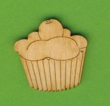 Holz-Deko Cupcake 3cm