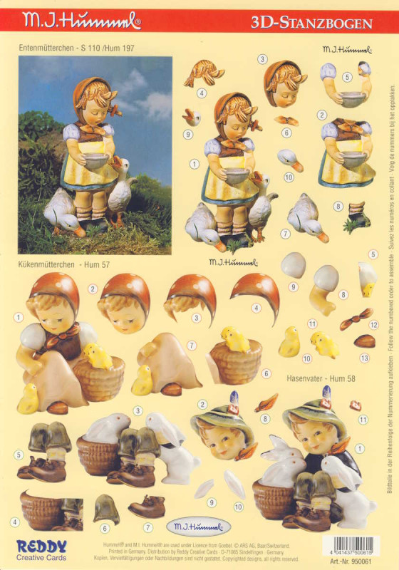 950061 3D Stanzbogen A4 M I Hummel Entenmütterchen