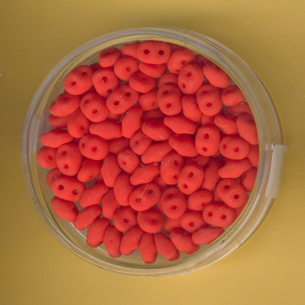 9673-05754 Super Duo Beads 2,5x5mm hellrot matt 8g