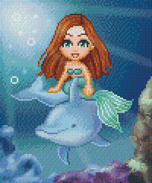 806002 Pixelhobby Klassik Set Delfin mit Meerjungfrau