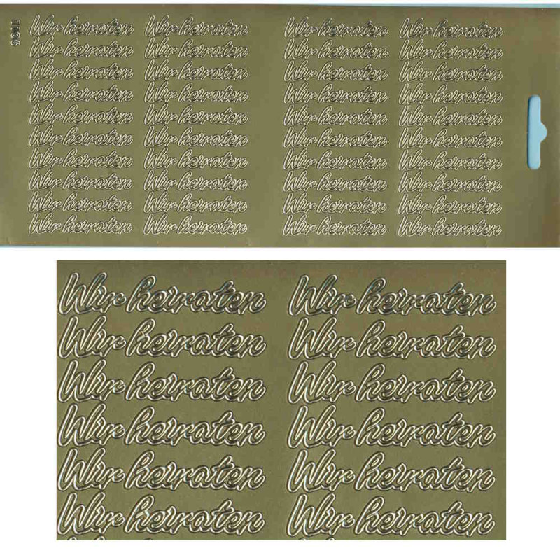 cl1106g Sticker Wir heiraten III gold