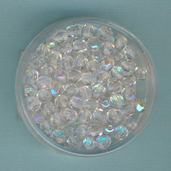 4028701 Glasschliffperlen 4mm kristall AB 100 Stück