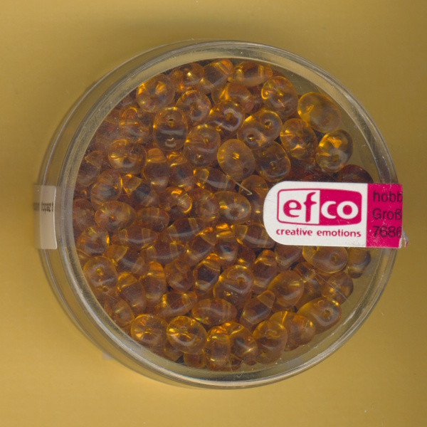 1020976 Glasperlen Superduo 4x2mm topas transparent 10g