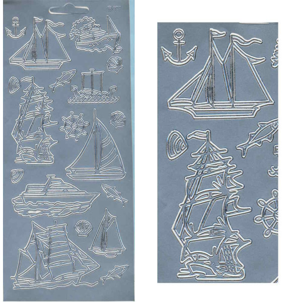 cl207s Sticker Segelschiff 2 silber