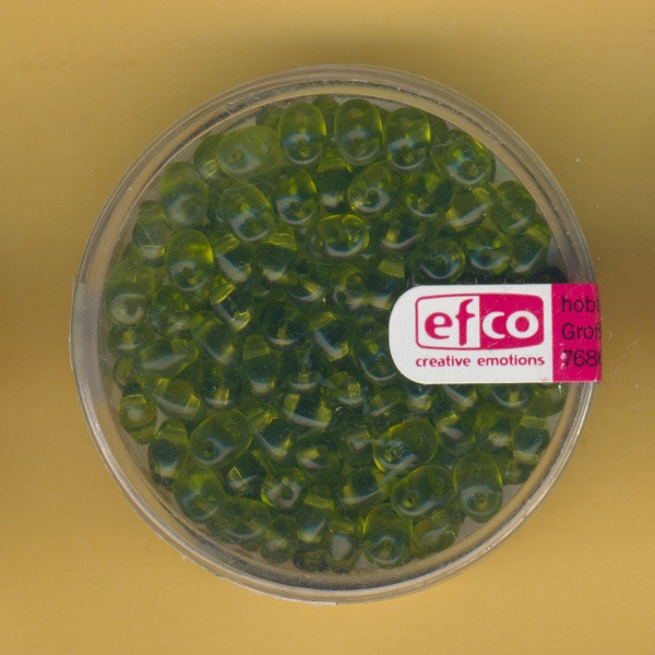 1020961 Glasperlen Superduo 4x2mm hellgrün transparent 10g