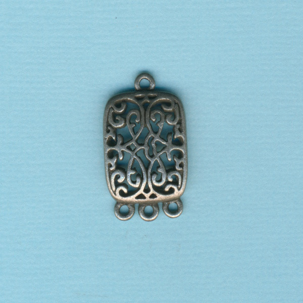 2132148 Metall Anhänger Rechteck altplatin 24x14mm