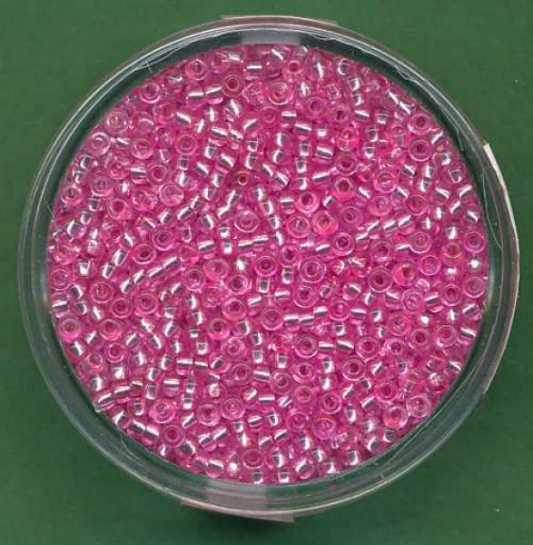 9272114 Rocailles 2mm rosa Silbereinzug 17g