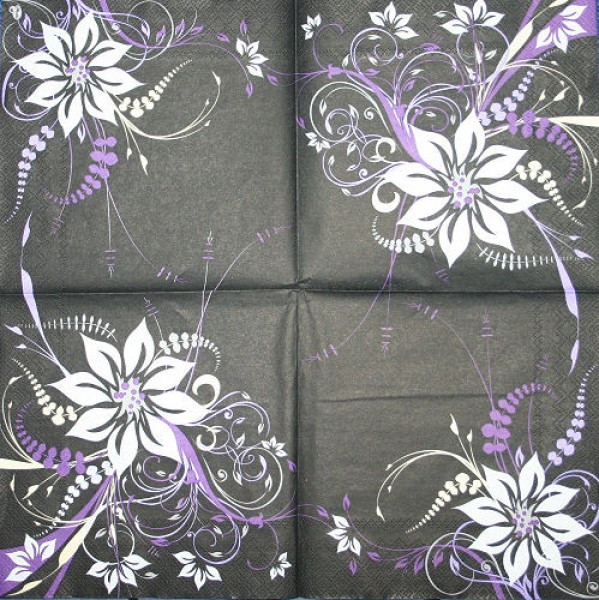Serviette Blumenornamente
