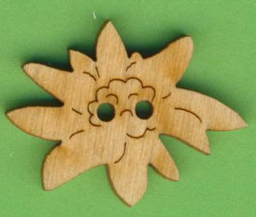 buh3603 Holzknopf Edelweissblüte 3cm