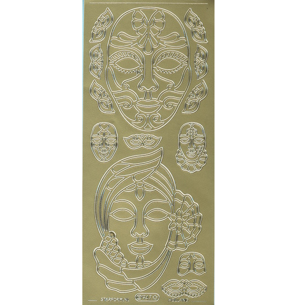 82204g Sticker Masken gold