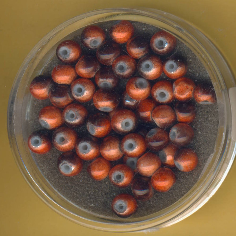 0733-04474 Miracle Beads 4mm braun-orange 50 Stück