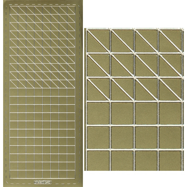 pu340g Sticker Dreiecke und Vierecke gold