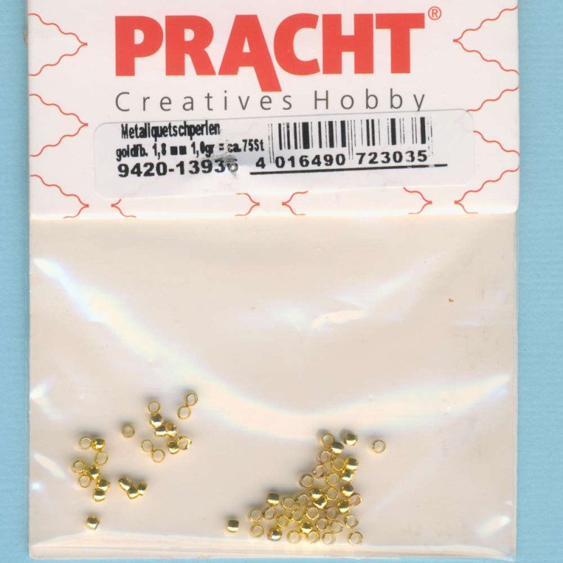 9420-13936 Quetschperlen 1,8mm goldfarben 1g