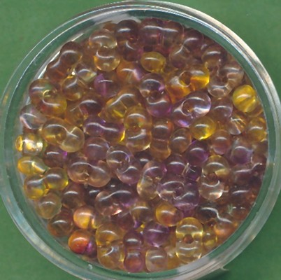 9644284 Farfalle Perlen 6,5x3,2mm transparent braun-lila 17g
