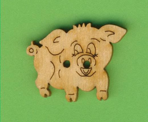 buh7203 Holzknopf Schwein 30mm lang