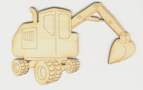 Holz-Deko Bagger 10cm