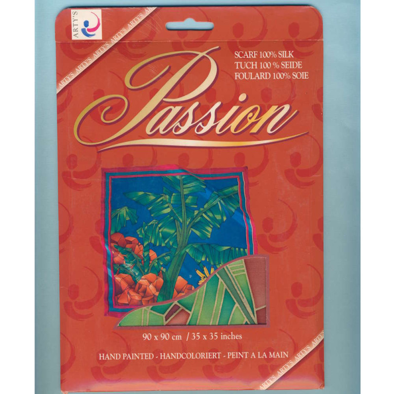psc99 Handbemaltes Seidentuch Banana 90x90cm