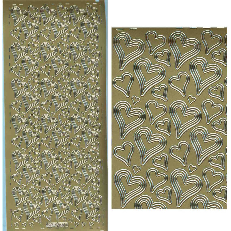 pu310g Sticker Herzen 6 gold