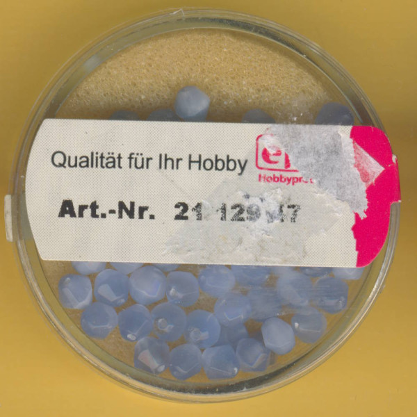 2112947 Cat Eye Perlen facettiert 4mm hellblau 50 Stück