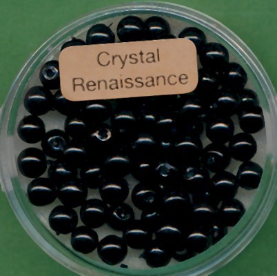078004294 Crystal Renaissance Perlen 4mm schwarz 75 Stück