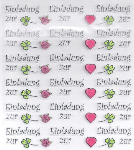 Hobby-Design Sticker Einladung zur