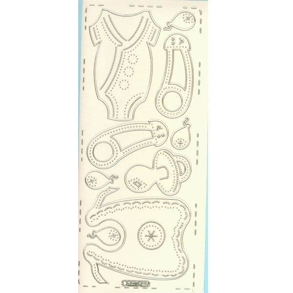 pu425g Sticker Babysachen 6 gold transparent