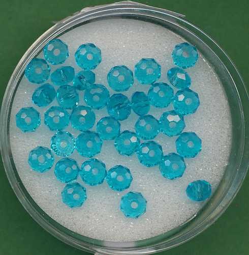 507304184 Glasschliffperlen Rondelle 3x4mm aqua 35 Stück