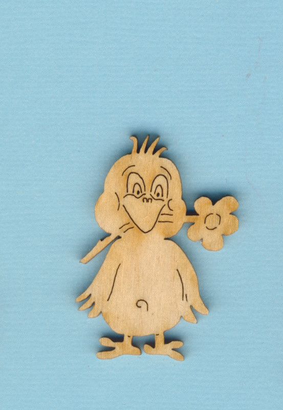 kkh8504 Holz Deko Gieger mit Blume 4cm