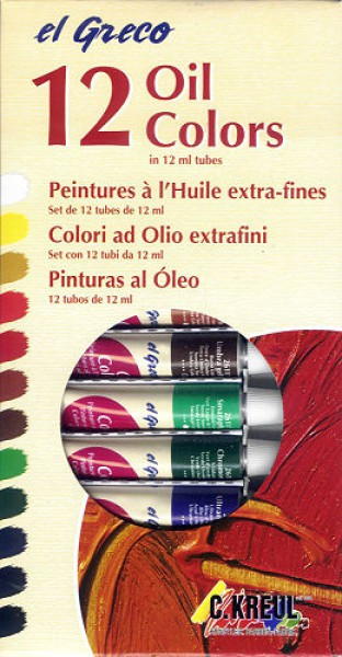 k26150 El Greco Ölmalfarben Set 12 Farben