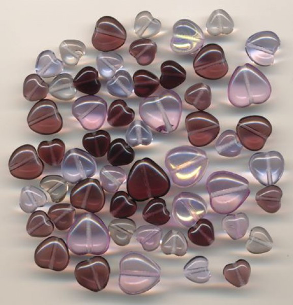 2202060 Glasherzen-Mix lila