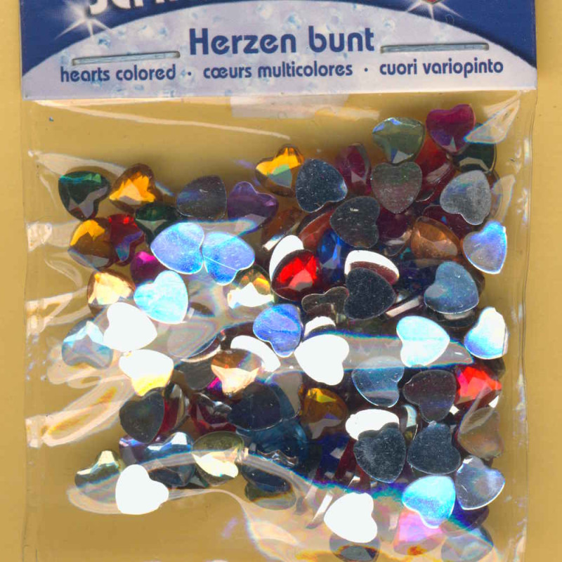 49610 Schmucksteine Set Herzen bunt 150 Stück