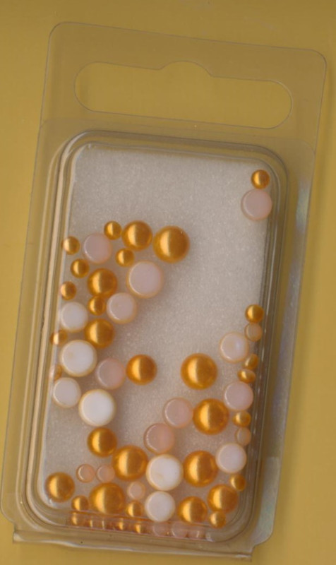 1409034 Glas Halbperlen 3mm 5mm 6mm orange 65 Stück