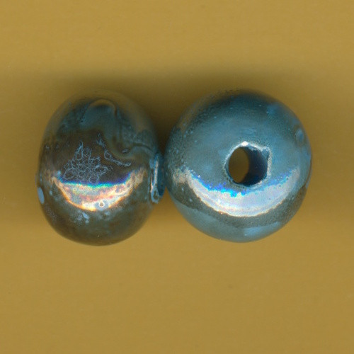 455018171 Keramikperle 18mm türkis kupfer
