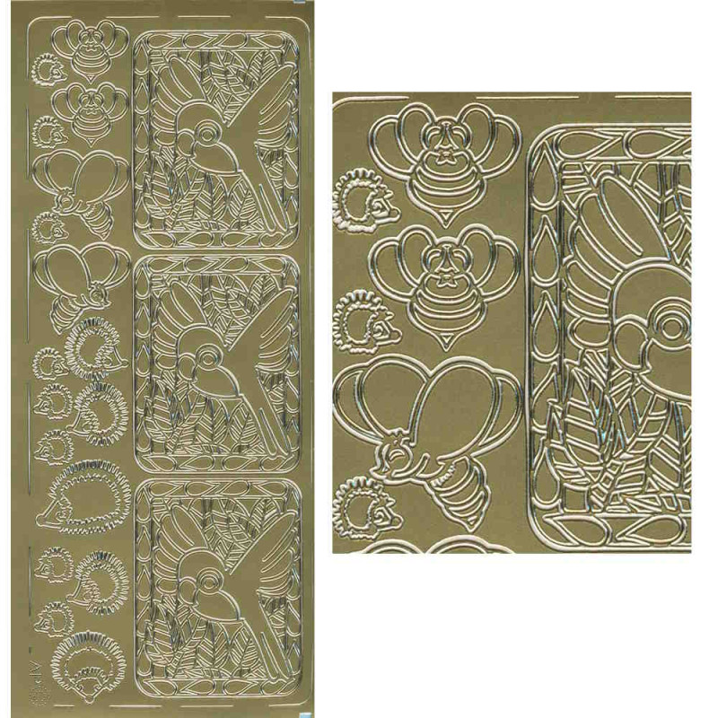 pu048g Sticker Tiere 3 gold