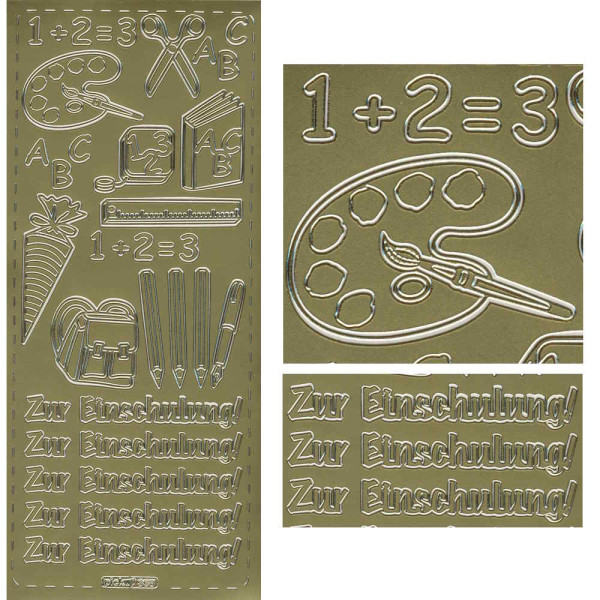 pu368g Sticker Einschulung 2 gold