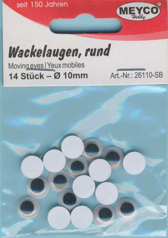 26110sb Wackelaugen rund 10mm 14 Stück