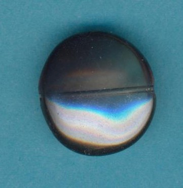 Glas-Wachsperle Diskus 20mm steingrau