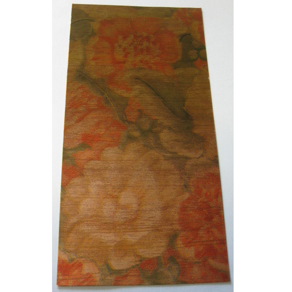 0961 Kerzen Wachsplatte Blumenmuster rot-braun 200x100mm