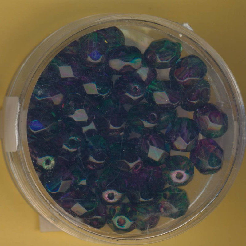0730-06575 Glasschliffperlen 6mm violett-blau-grün 50 Stück