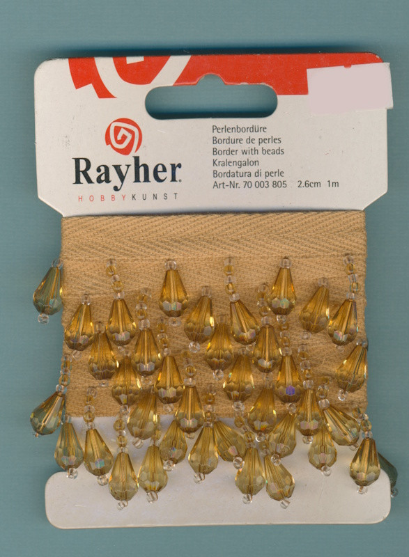 70003805 Perlenbordüre 2,6cm x 1m topas